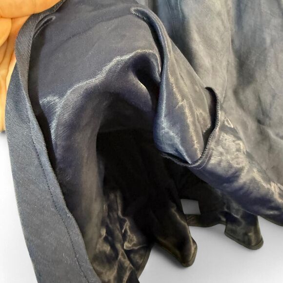 H by Halston US 12 navy blue Linen Blend midi skirt - NEW - Picture 4 of 9